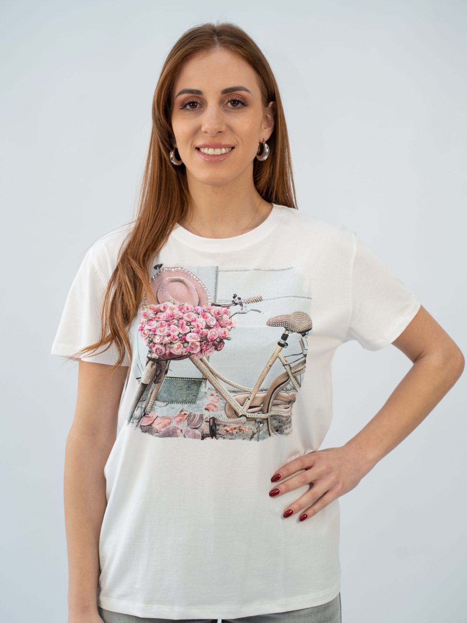 Μπλούζα κοντομάνικη καπέλο πορτοκαλί-Λευκό