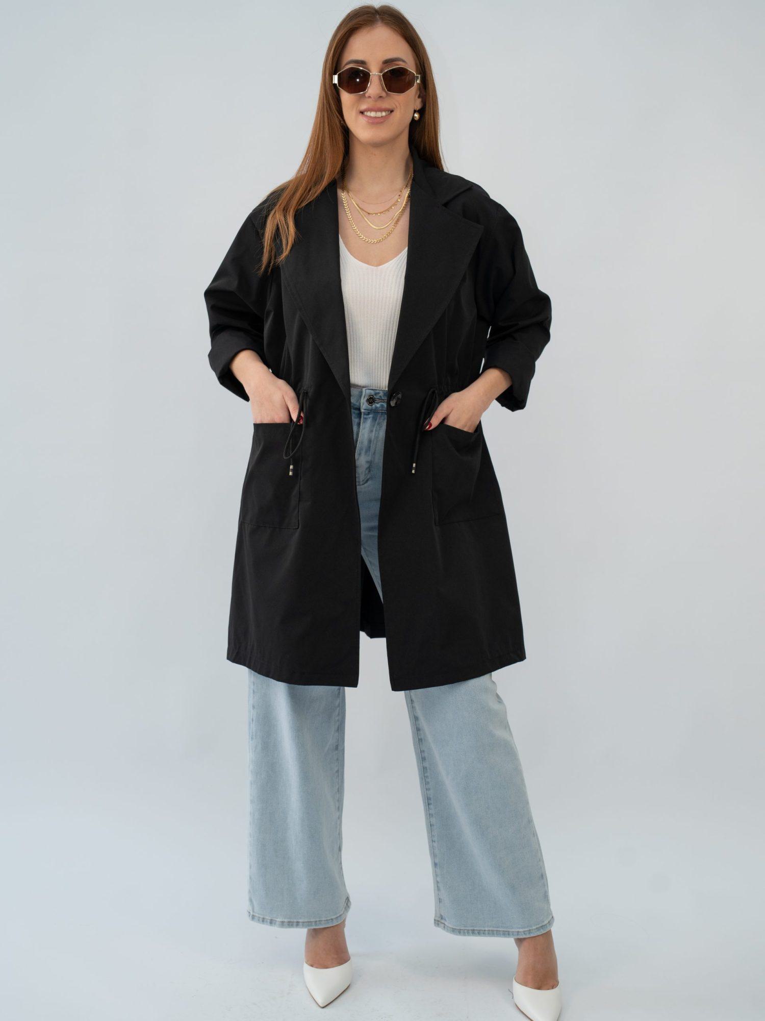 Καπαρντίνα με κορδόνι-Σιέλ