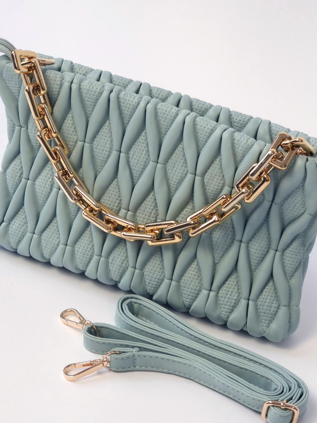 Τσάντα φάκελος καπιτονέ - Μέντα