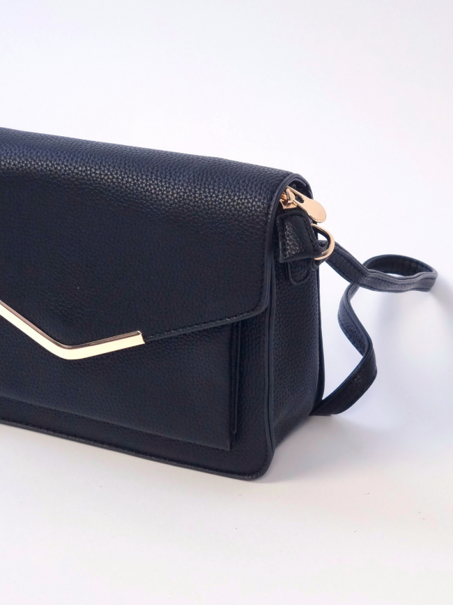 Τσάντα χρυσή λεπτομέρεια - Μαύρη