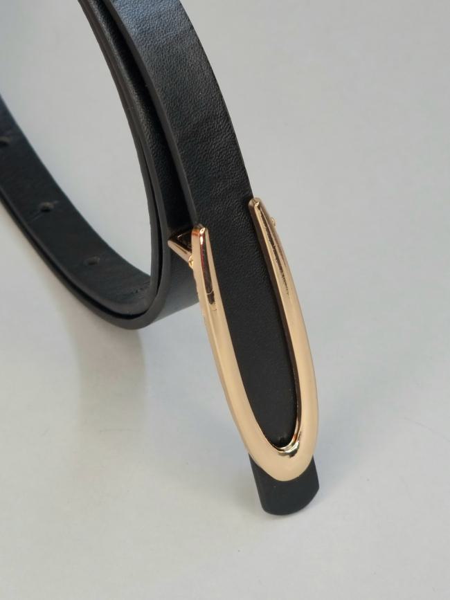 Ζώνη δερματίνη λεπτή-Μαύρο