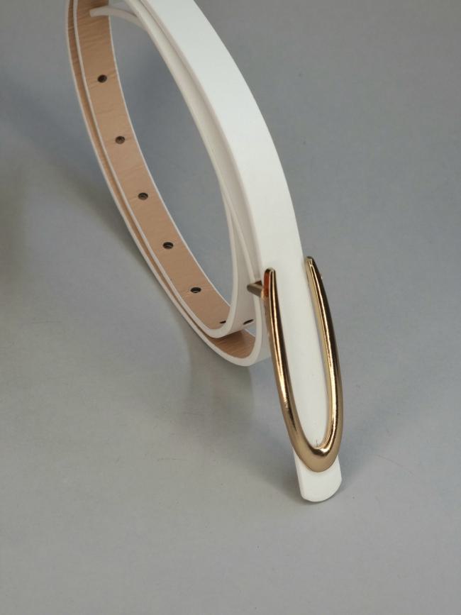 Ζώνη δερματίνη λεπτή-Λευκό