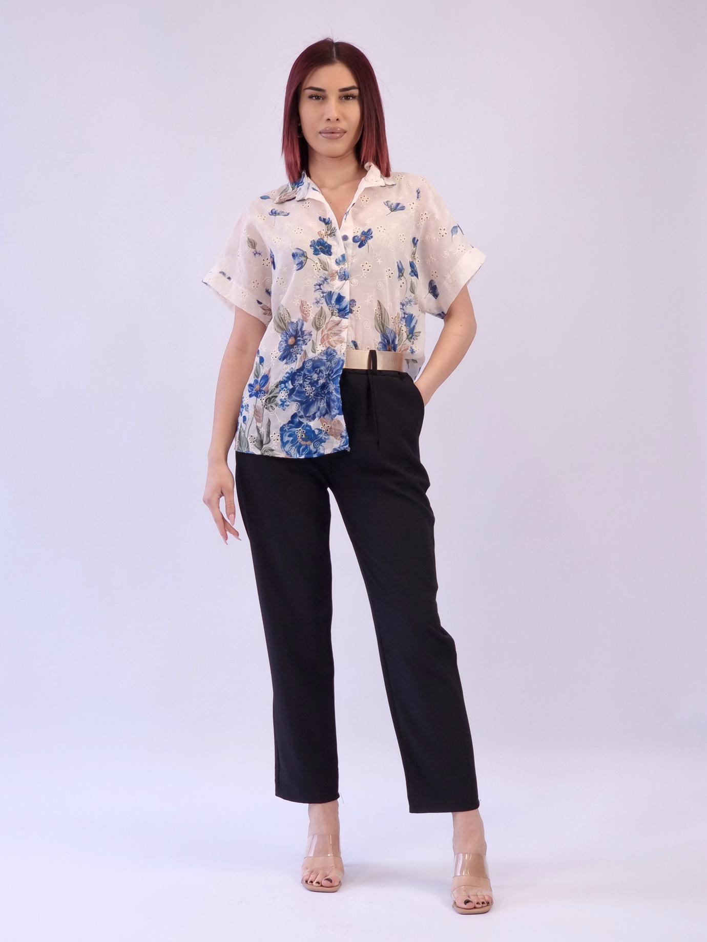 Παντελόνι υφασμάτινο με ζώνη-Μαύρο