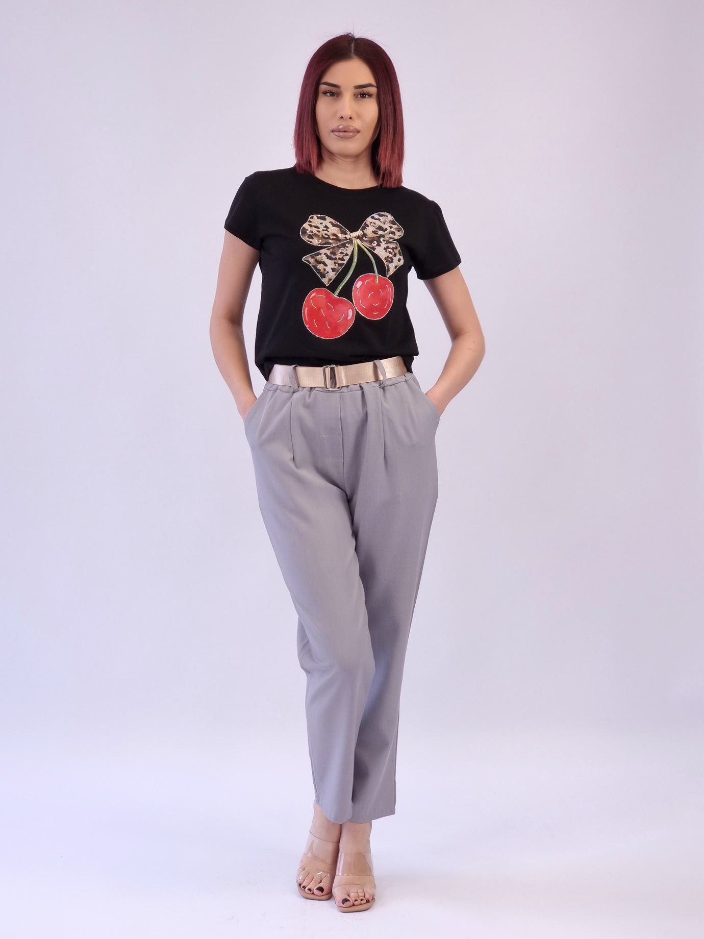 Παντελόνι υφασμάτινο με ζώνη -Γκρί