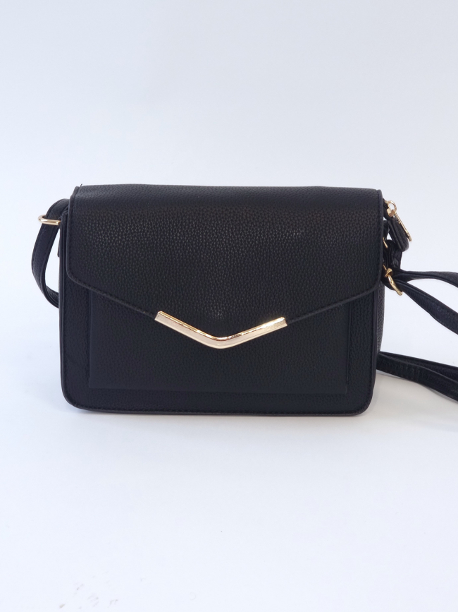 Τσάντα χρυσή λεπτομέρεια - Μαύρη