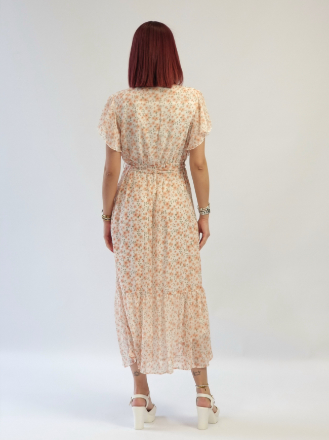 Φόρεμα μάξι κρουαζέ φλοράλ-Μαύρο