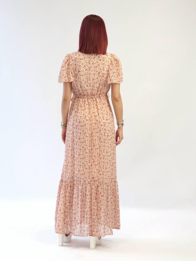 Φόρεμα μάξι κρουαζέ φλοράλ-Μαύρο