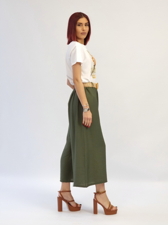 Ζιπ κιλότ βισκόζη με λάστιχο-Μπλε σκούρο