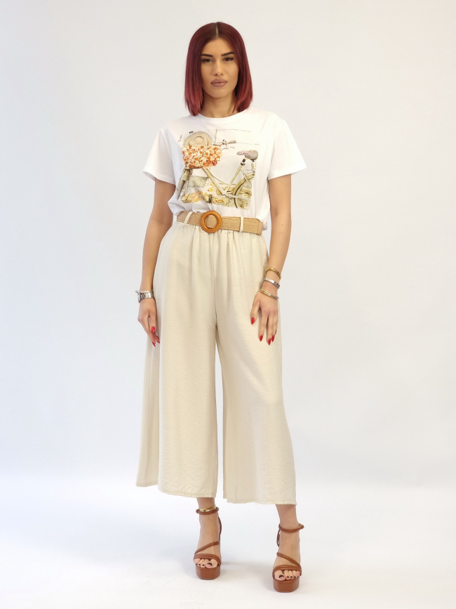 Ζιπ κιλότ βισκόζη με λάστιχο-Μπλε σκούρο