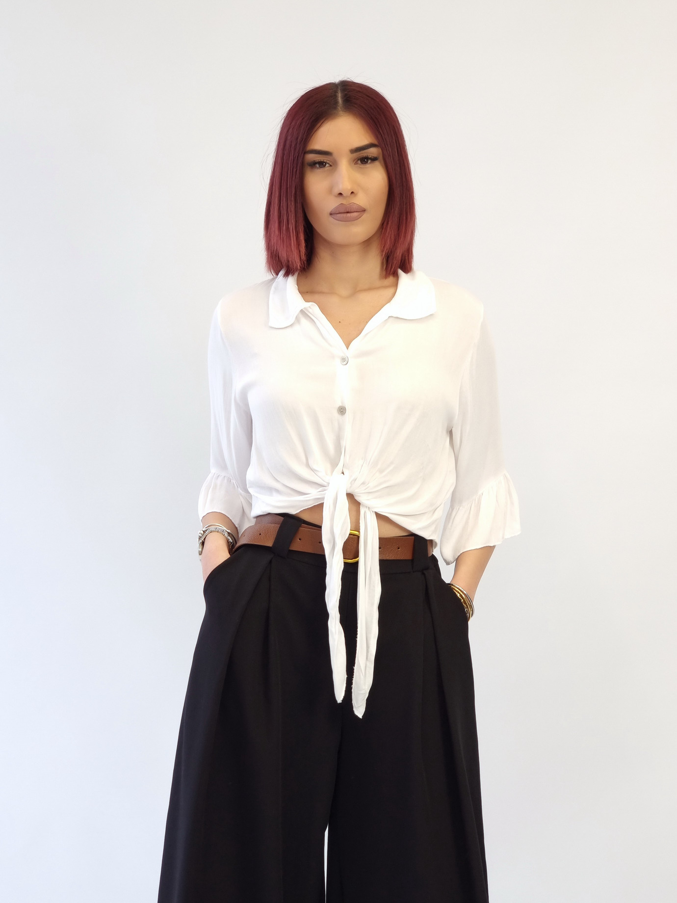 Πουκάμισο δετό-Λευκό