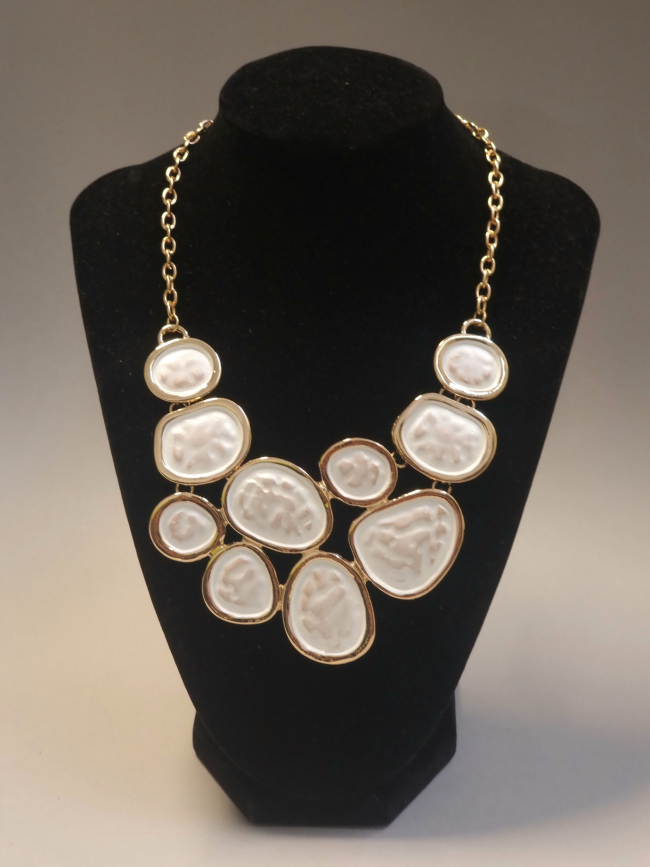 Κολιέ με πέτρες ροζ - Χρυσό