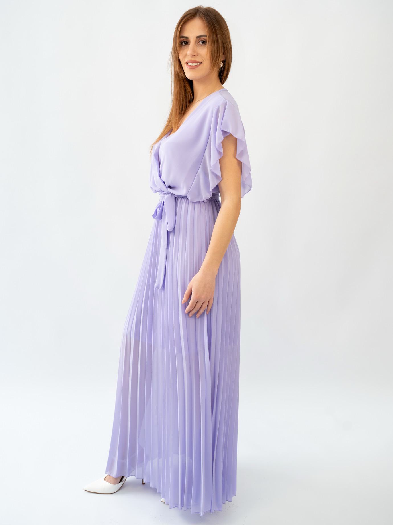 Φόρεμα μάξι κρουαζέ πλισέ-Μπεζ