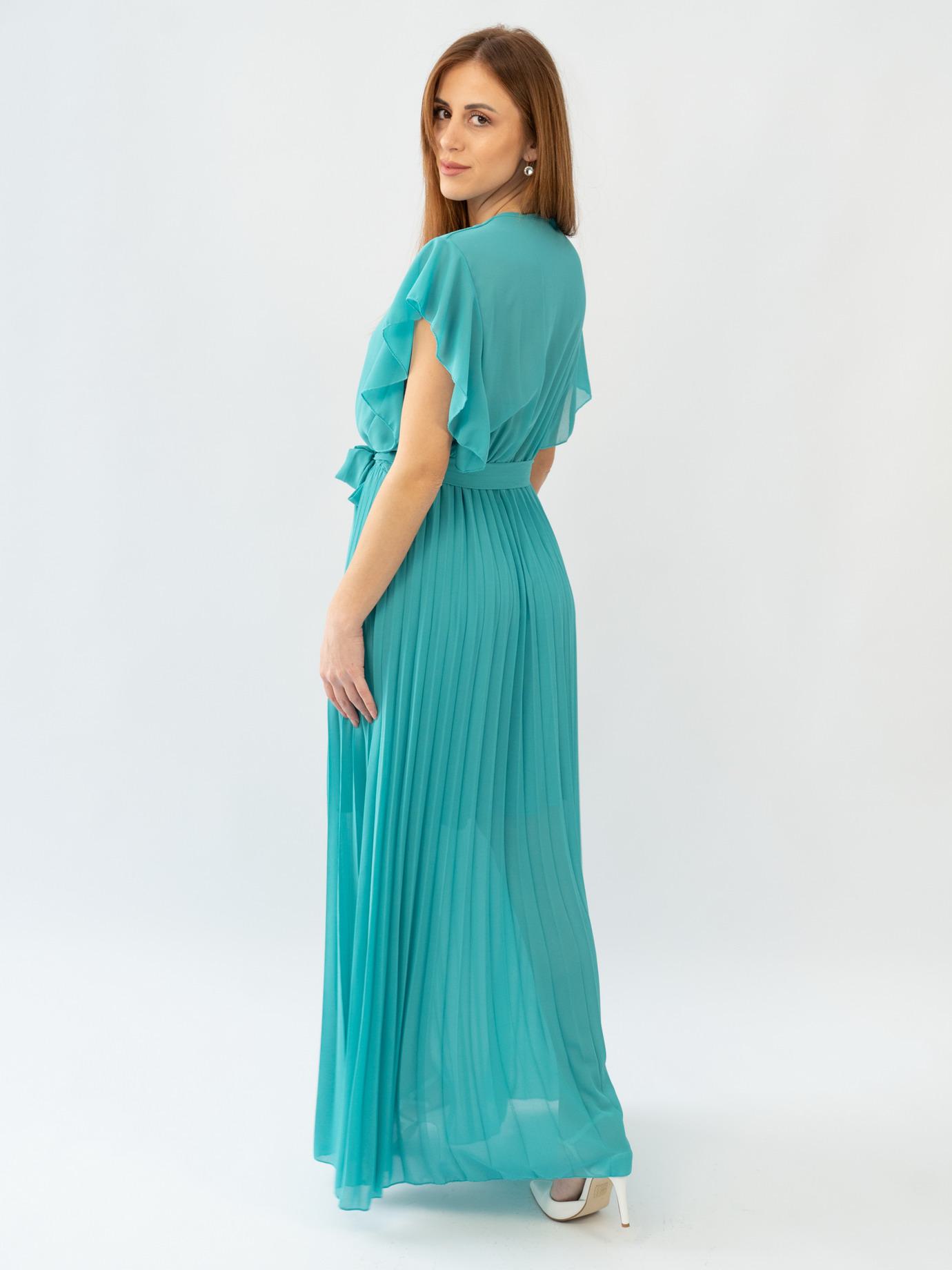 Φόρεμα μάξι κρουαζέ πλισέ-Μπεζ