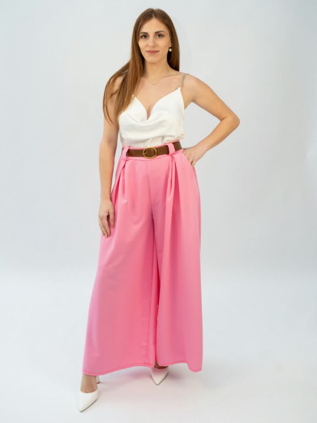 Παντελόνα με ζώνη-Ροζ
