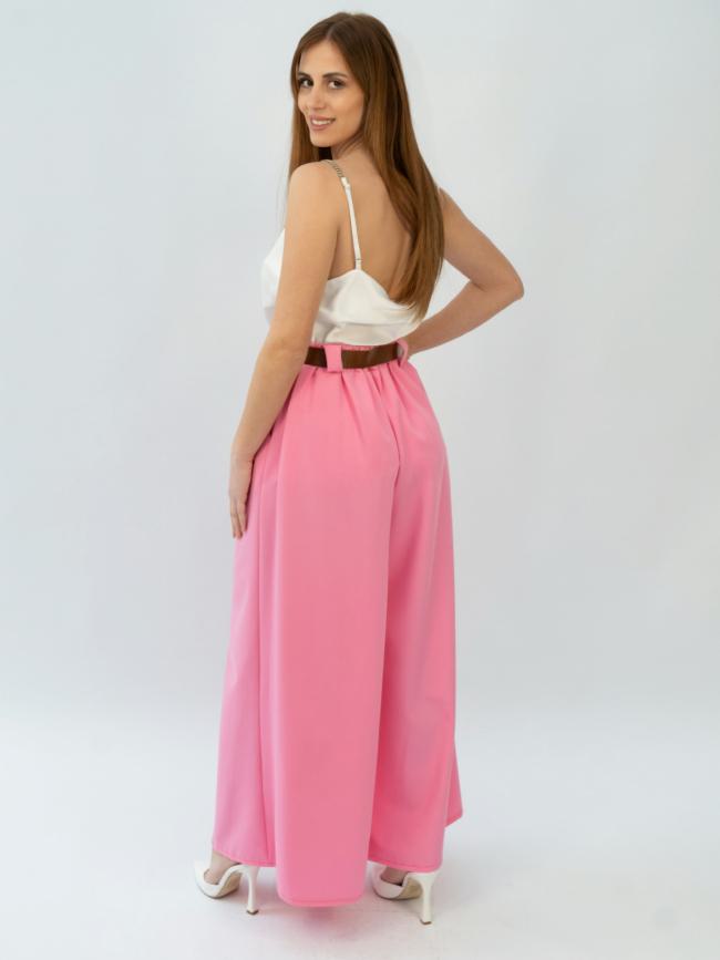 Παντελόνα με ζώνη-Ροζ