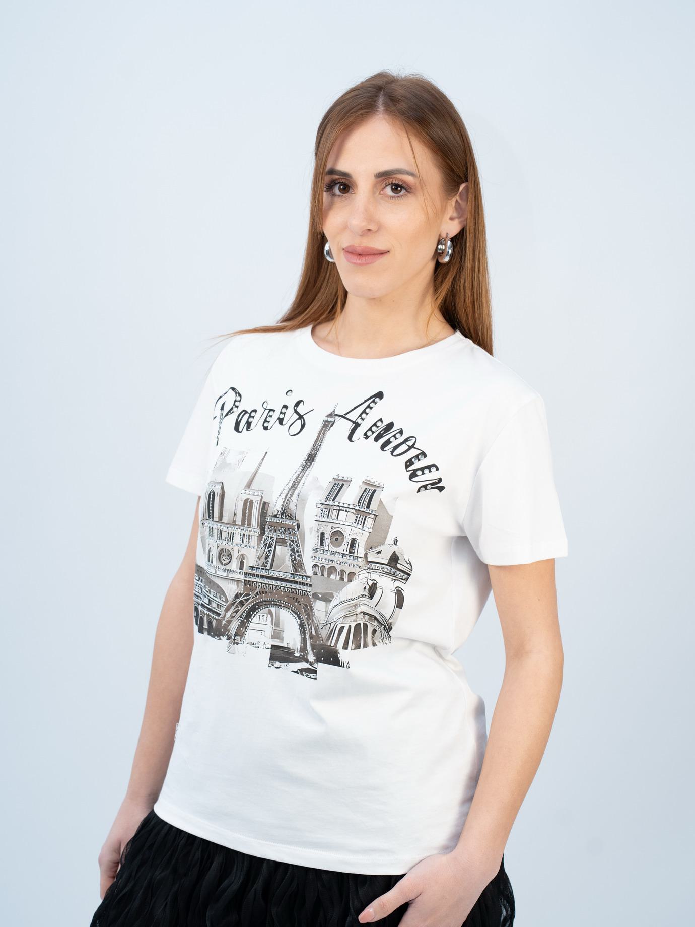 Μπλούζα κοντομάνικη Paris-Μαύρο