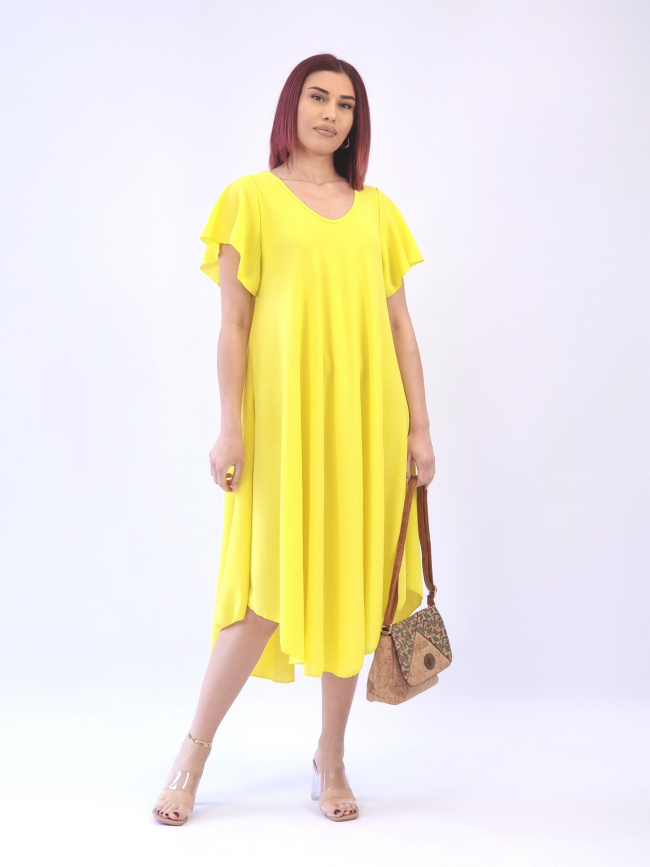 Φόρεμα βολάν στο μανίκι-Μαύρο