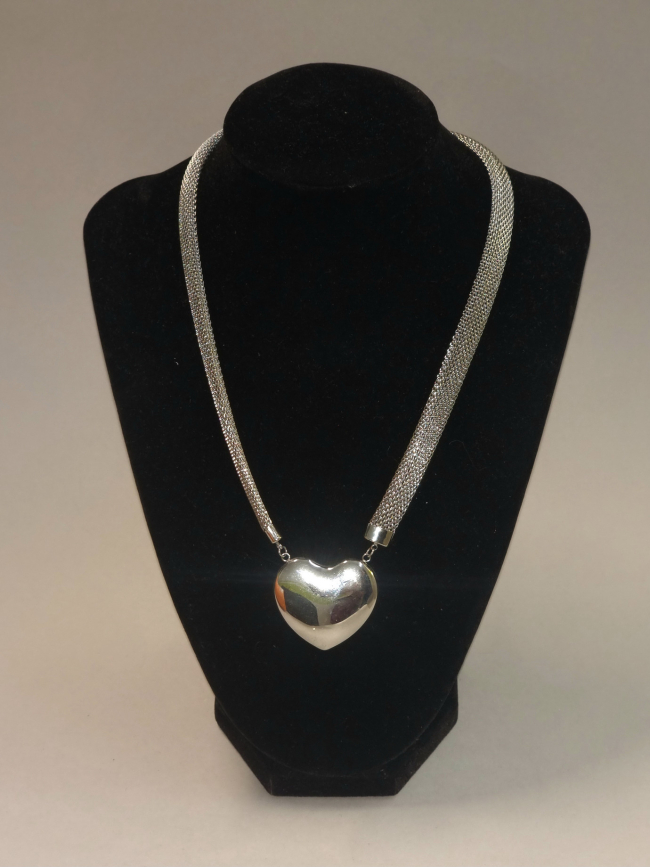 Κολιέ Ατσάλι Μεγάλη Καρδιά - Ασημί