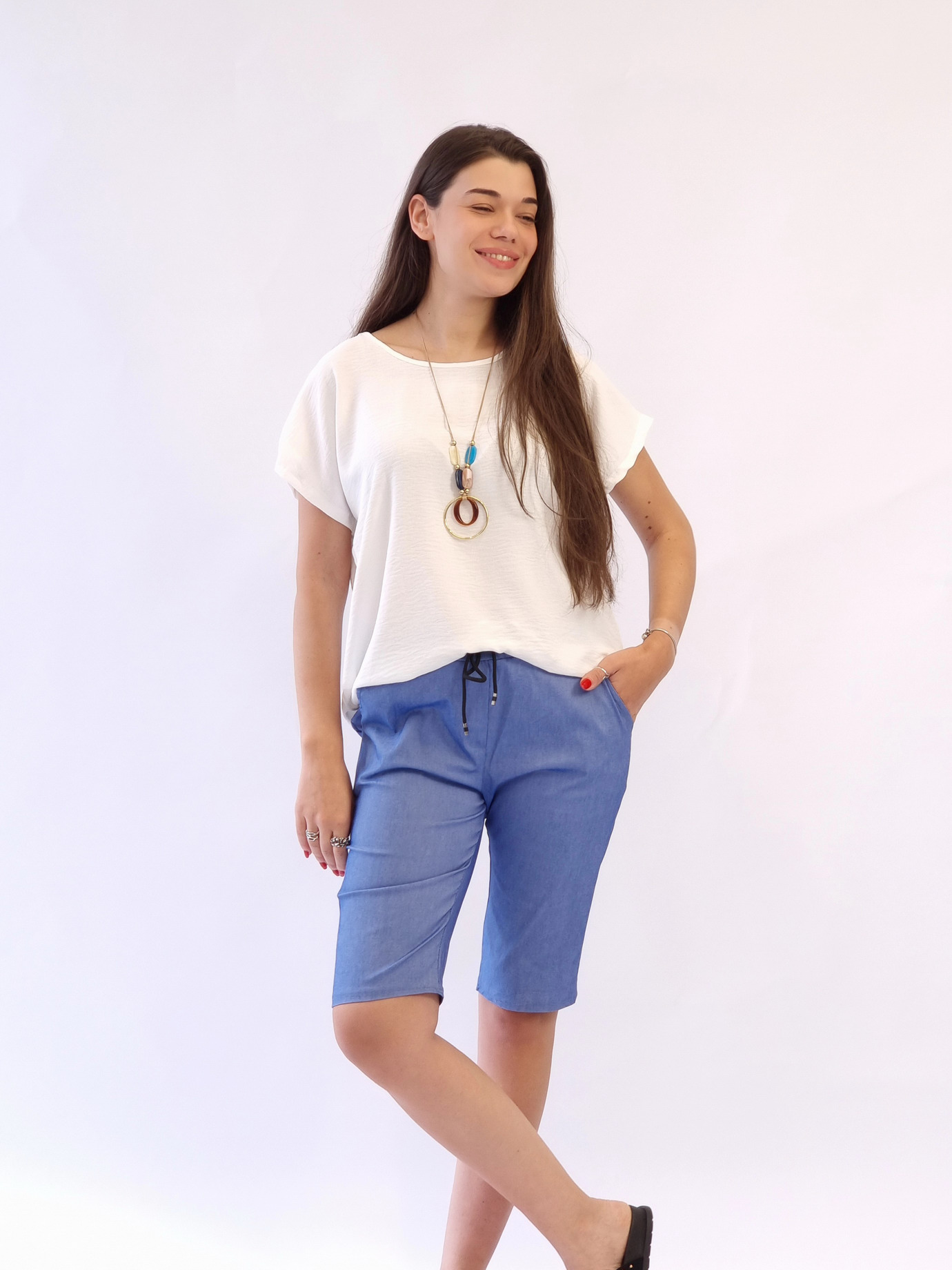 Βερμούδα με λάστιχο στη μέση-Μαύρο