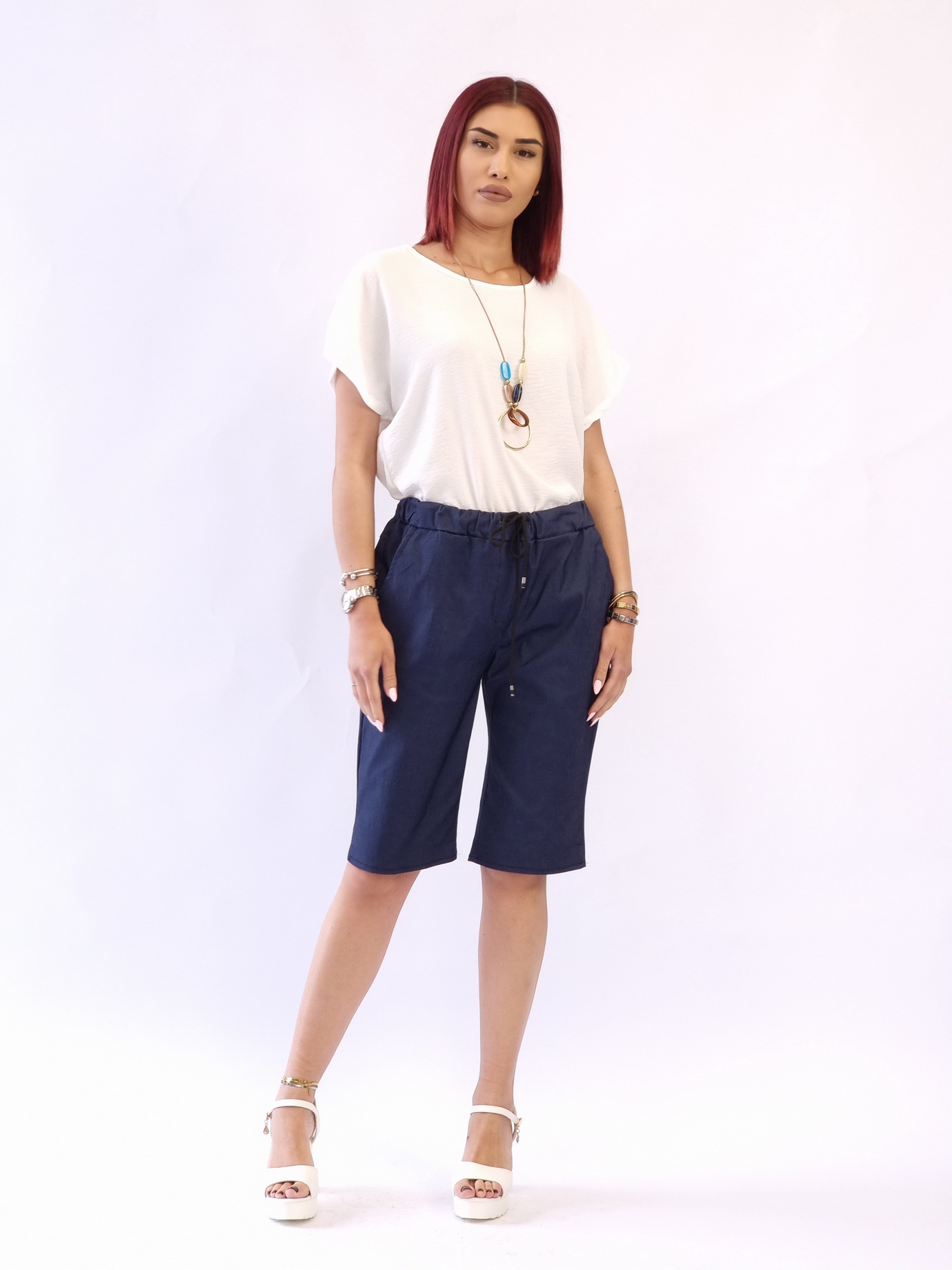 Βερμούδα με λάστιχο στη μέση-Μαύρο