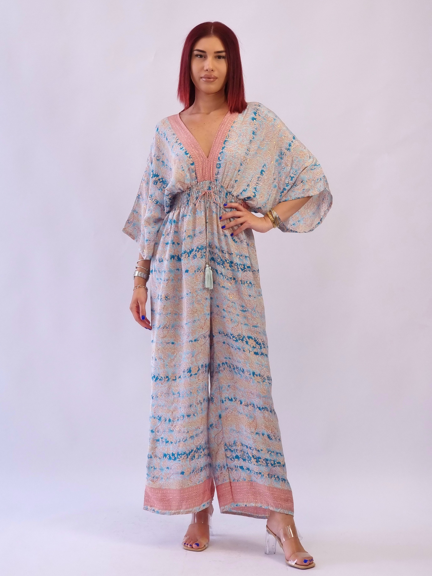 Ολόσωμη παντελόνα boho λαχούρ -Βεραμάν