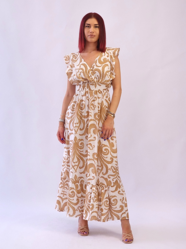 Φόρεμα μπαρόκ με λάστιχο στη μέση-Ταμπά