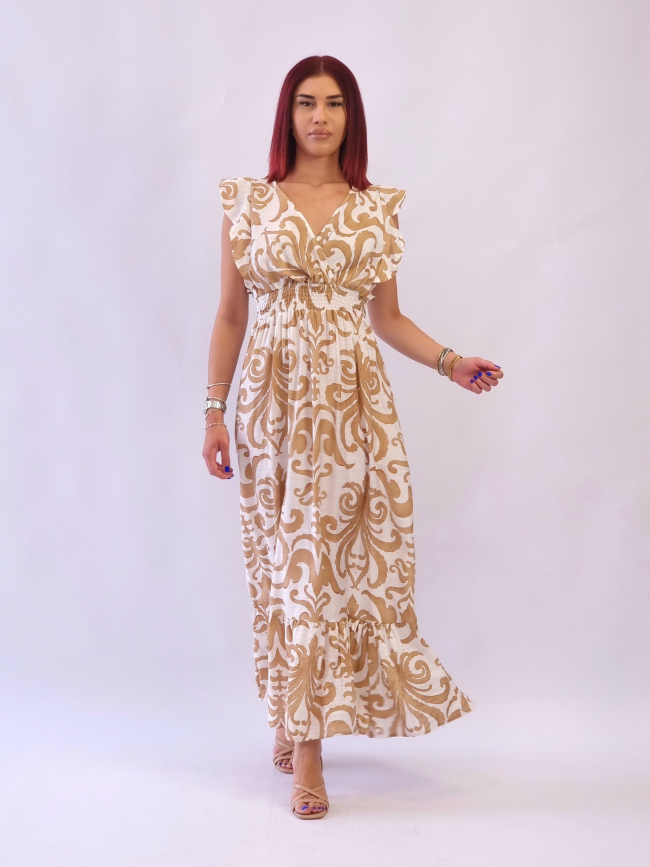 Φόρεμα μπαρόκ με λάστιχο στη μέση-Ταμπά