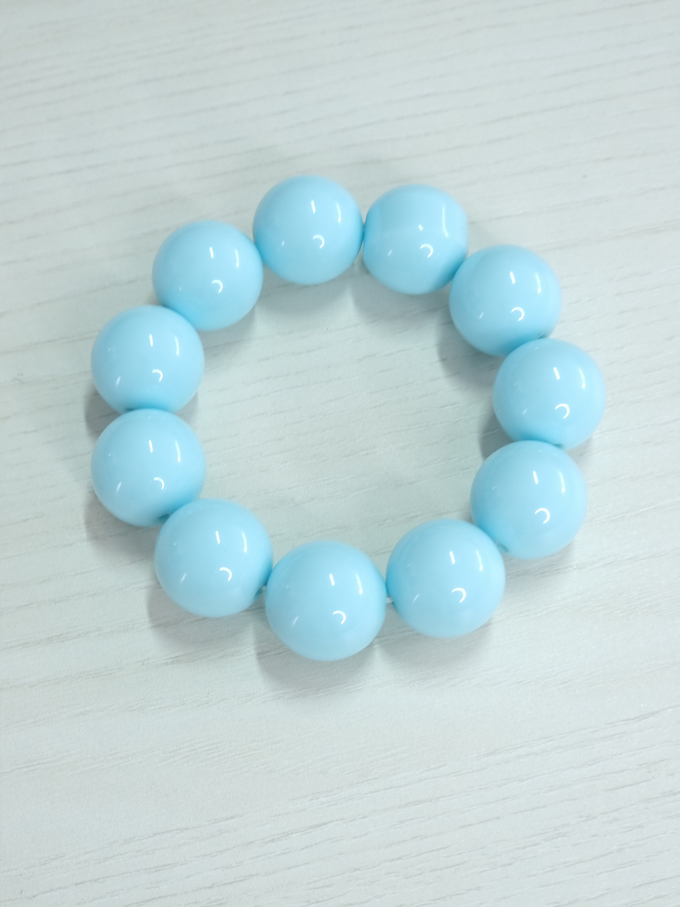 Βραχιόλι ελαστικό με χάντρες-Σιέλ