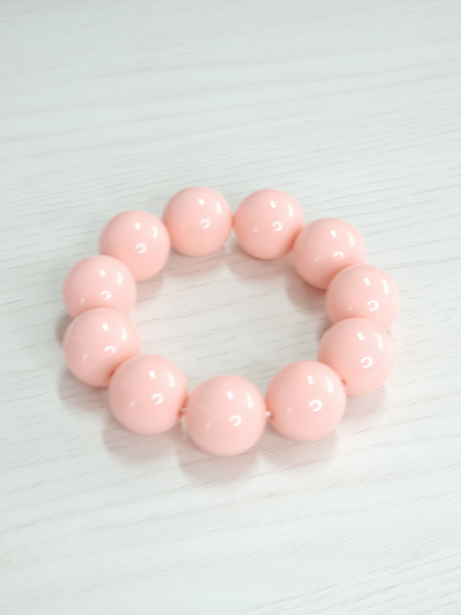 Βραχιόλι ελαστικό με χάντρες-Σομόν