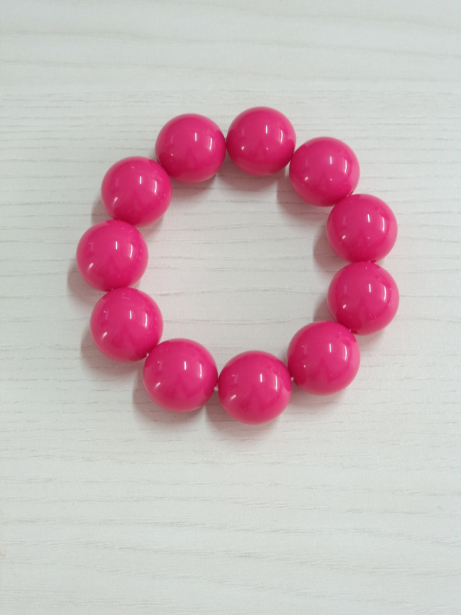 Βραχιόλι ελαστικό με χάντρες-Φούξια