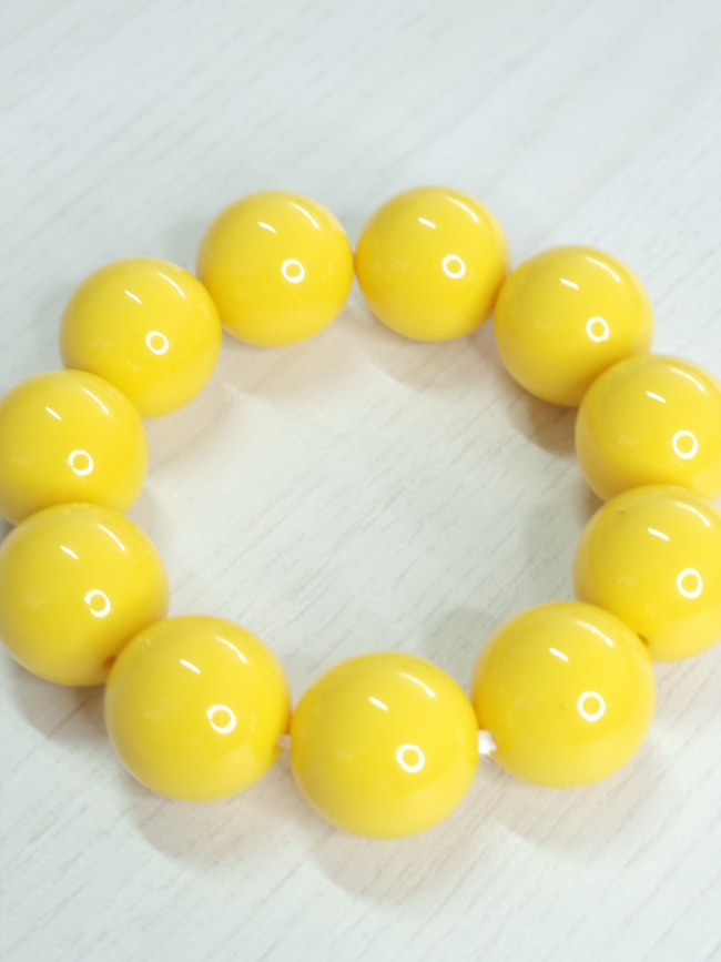 Βραχιόλι ελαστικό με χάντρες-Κίτρινο