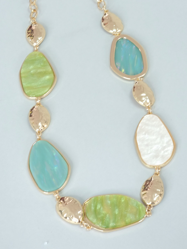 Κολιέ μακρύ βεραμάν πέτρες ρητίνη