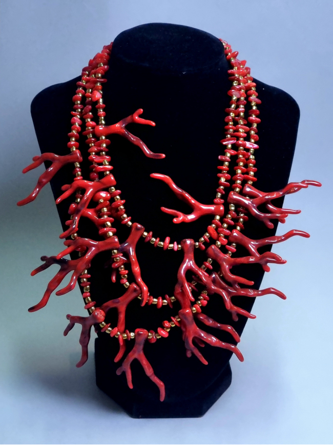 Κολιέ κοράλι τριπλό