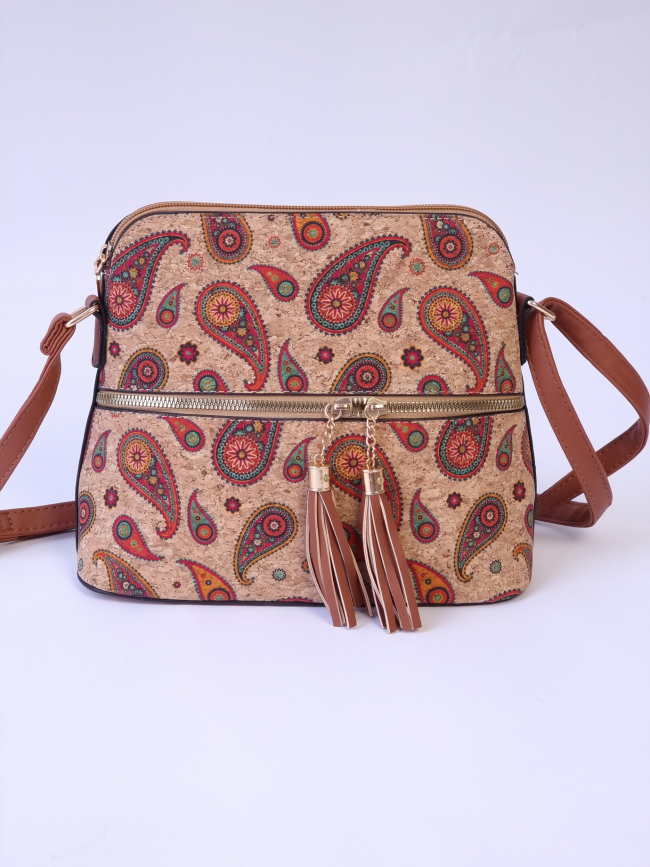 Τσάντα χιαστί φελλός λαχούρ -Ταμπά