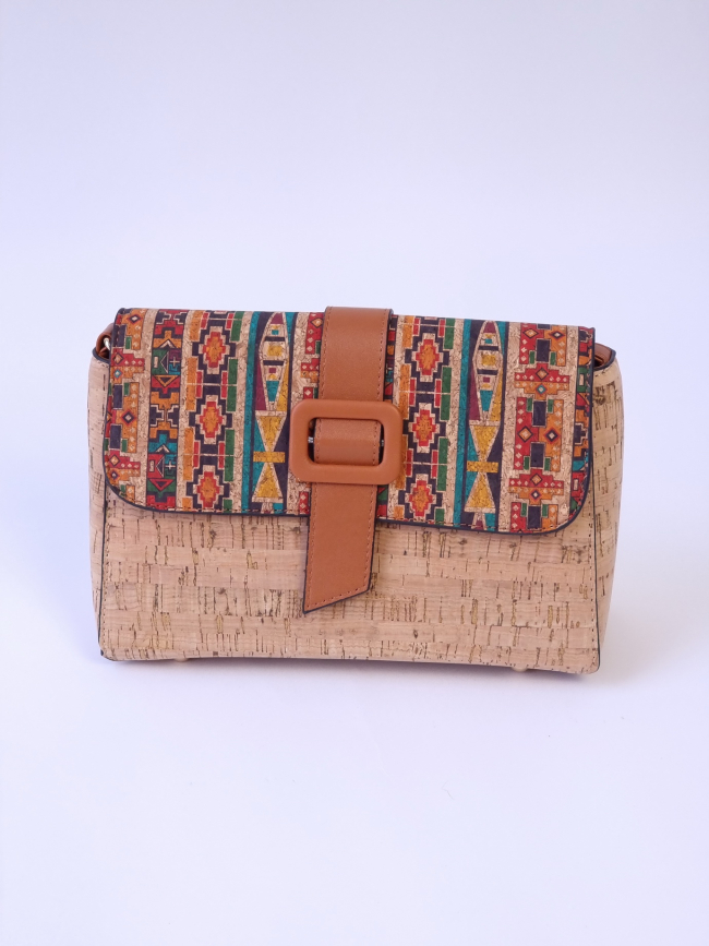 Τσάντα χιαστί φελλός boho-Ταμπά