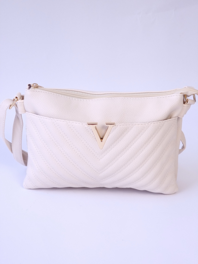 Τσάντα γυναικεία χιαστί V-Εκρού