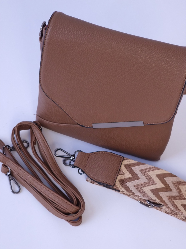 Τσάντα χιαστί με ιμάντα-Ταμπά