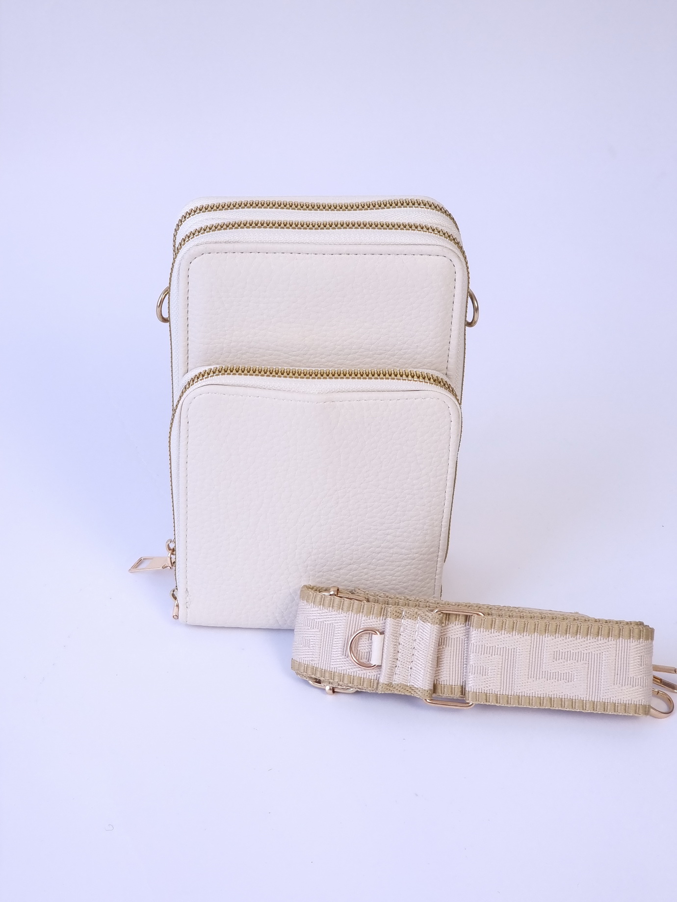 Τσαντάκι 3 θέσεις με ιμάντα-Μπλέ σκούρο