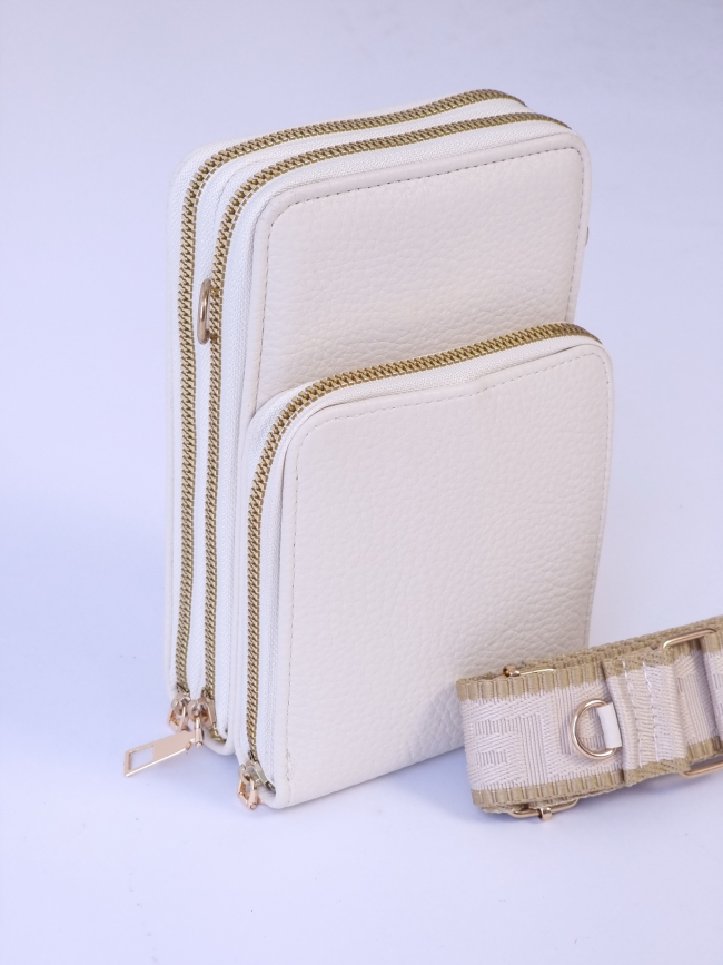 Τσαντάκι 3 θέσεις με ιμάντα-Μπλέ σκούρο