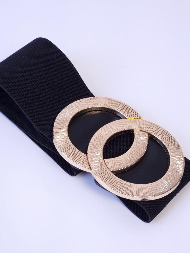 Ζώνη ελαστική μεγάλο χρυσό τοκά -Μαύρο