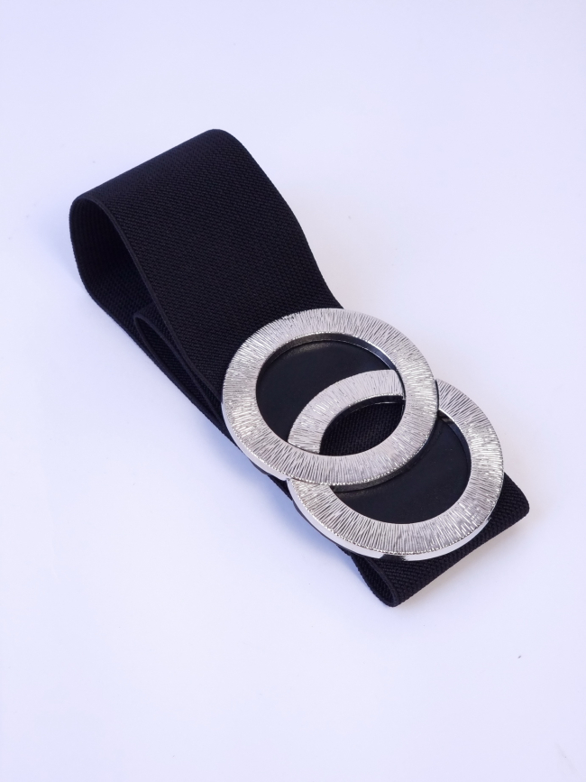 Ζώνη ελαστική μεγάλο χρυσό τοκά -Μαύρο