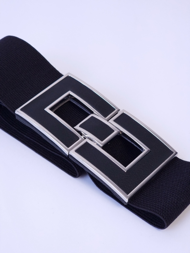 Ζώνη ελαστική μεγάλο χρυσό τοκά -Μαύρο