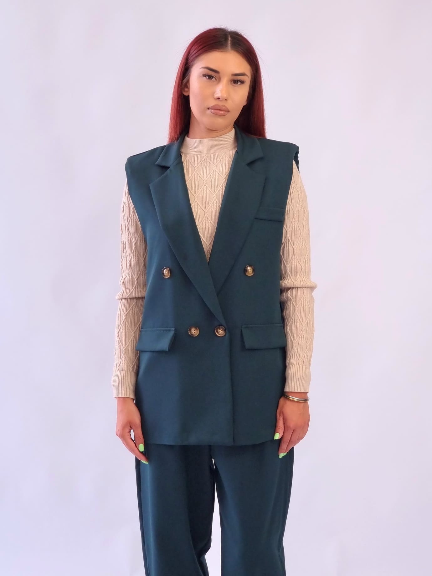 Γυναικείο αμάνικο μακρύ γιλέκο Μαύρο