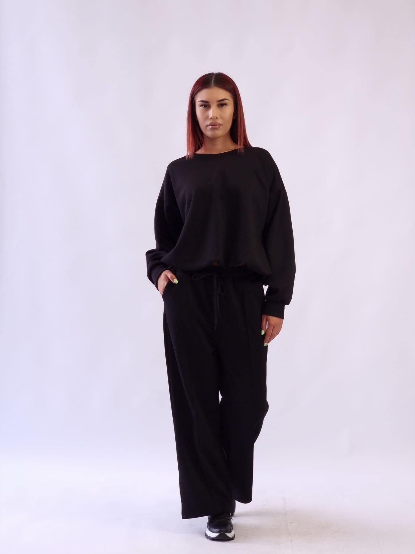 Σετ Μπλούζα Παντελόνι Balloon Μαύρο Σετ Μπλούζα Παντελόνι Balloon Μαύρο
