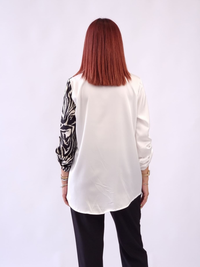 Μπλούζα ζεβρέ -Λευκό