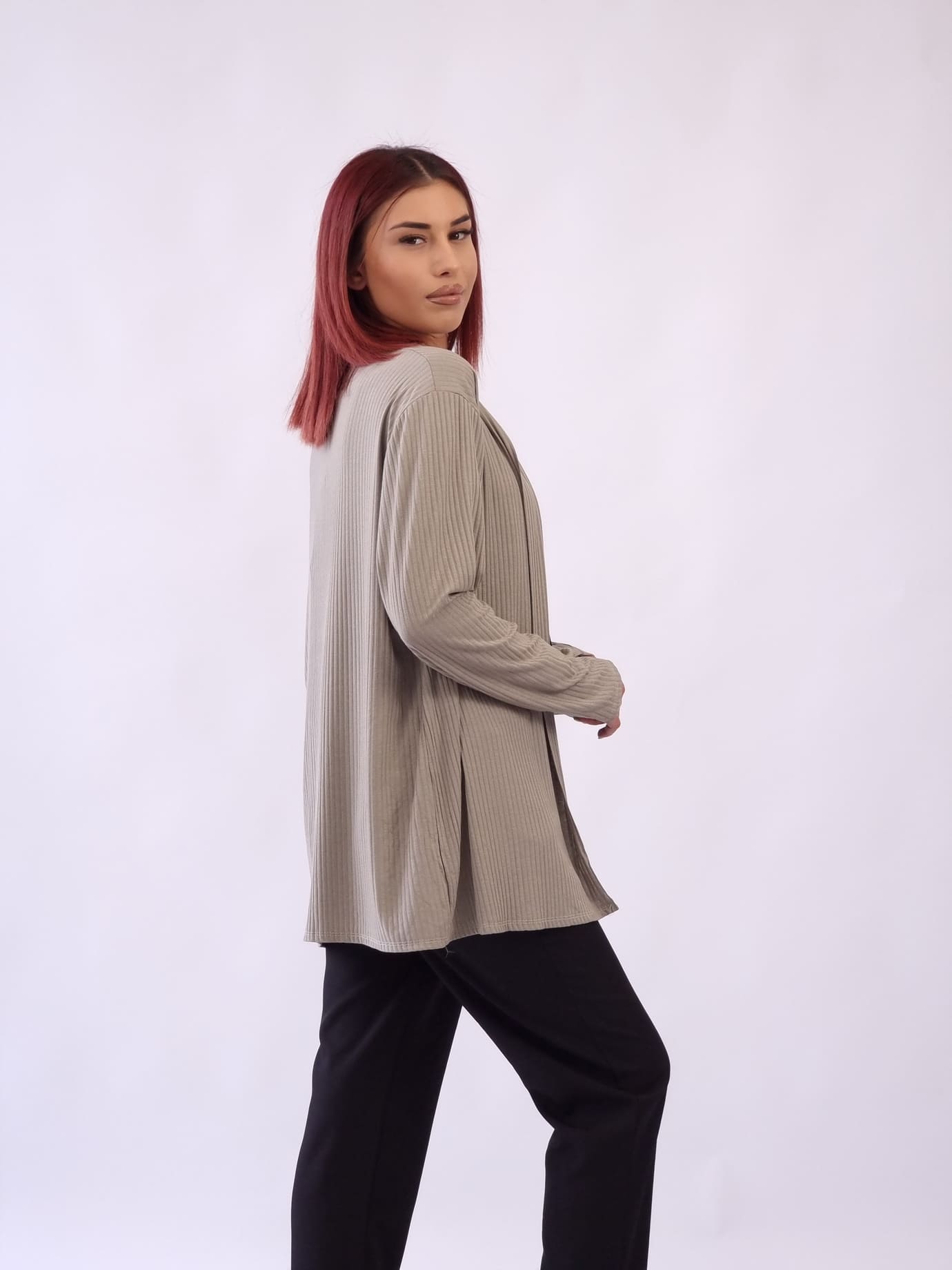 Ζακέτα ριμπ βισκόζη - Ταουπέ Ζακέτα ριμπ βισκόζη - Ταουπέ