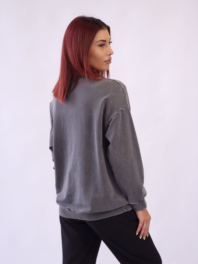 Μπλούζα Oversized animal print-Γκρί