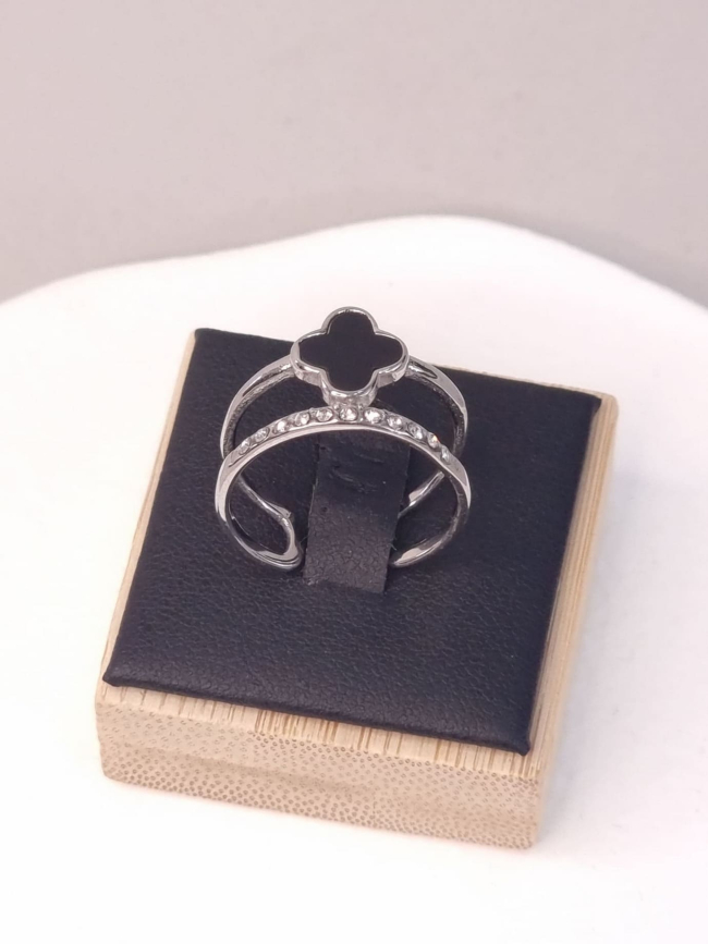 Δαχτυλίδι ατσάλι σταυρό ασημί