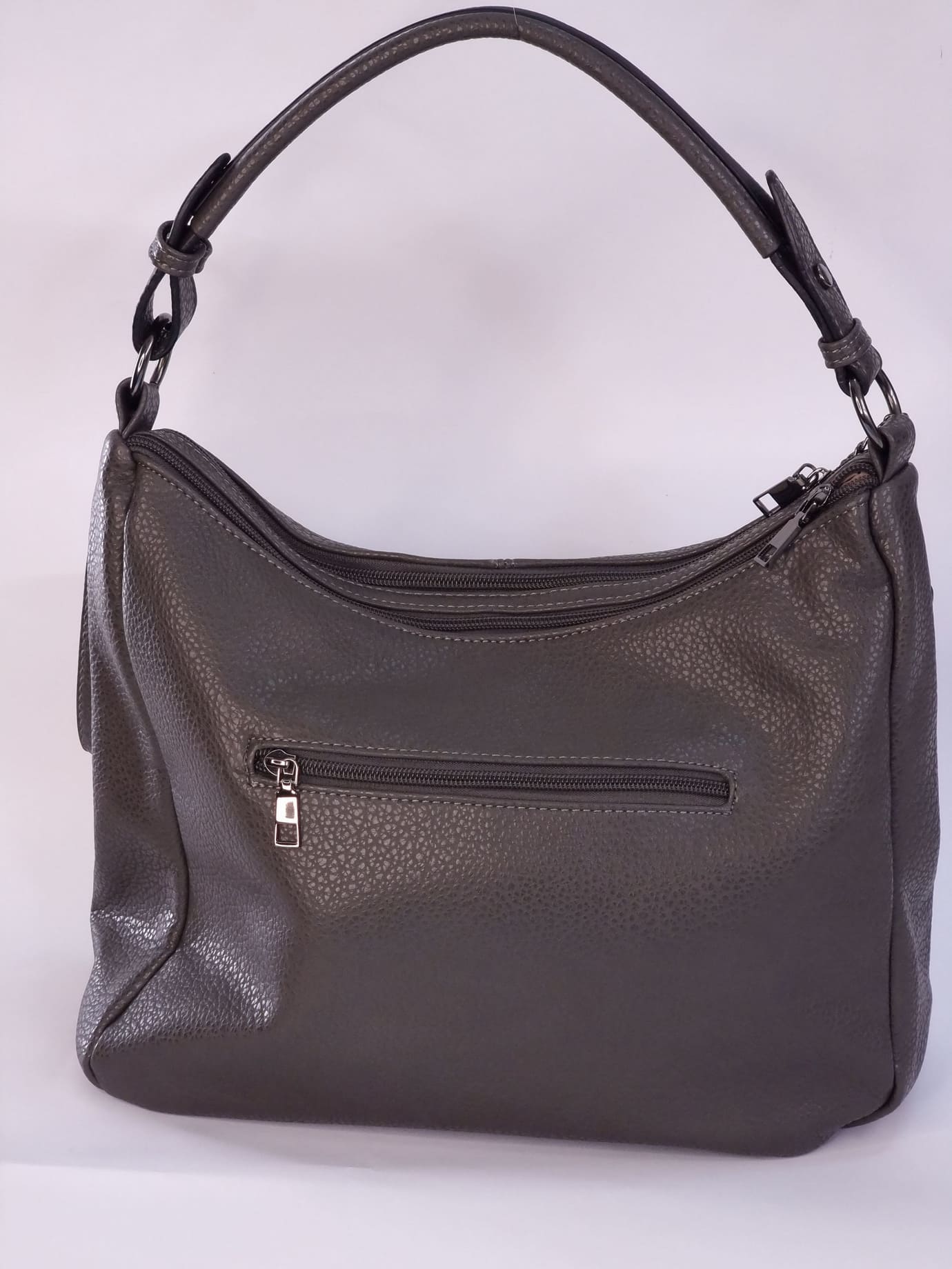 Γυναικεία τσάντα δερματίνη με πορτοφολάκι-Γκρί Γυναικεία τσάντα δερματίνη με πορτοφολάκι-Γκρί