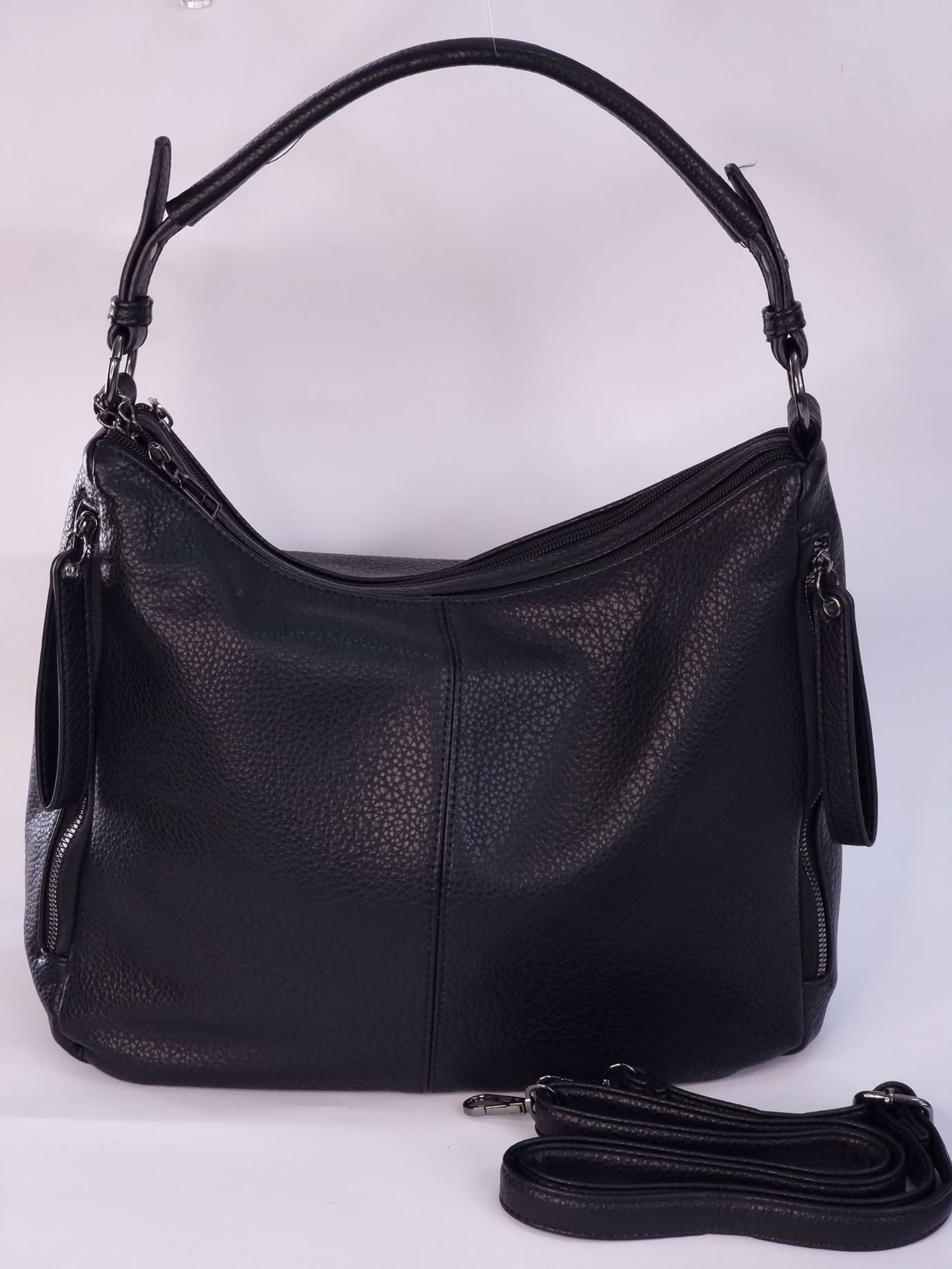 Γυναικεία Τσάντα δερματίνη με πορτοφολάκι-Μαύρο Γυναικεία Τσάντα δερματίνη με πορτοφολάκι-Μαύρο